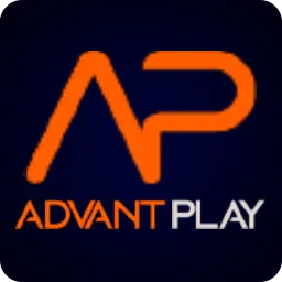 โลโก้ Advant Play โลโก้ตัวอักษร AP สีส้มบนพื้นกรมท่า