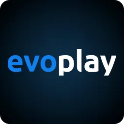 โลโก้ Evoplay โลโก้ตัวอักษร evoplay สีฟ้าขาว