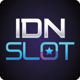 โลโก้ IDN Slot โลโก้ตัวอักษร IDN SLOT สีขาวและฟ้า