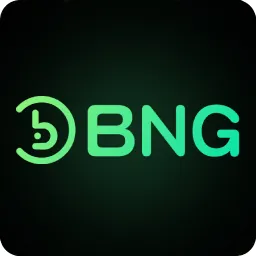 โลโก้ BNG โลโก้ตัวอักษร BNG สีเขียวมิ้นต์
