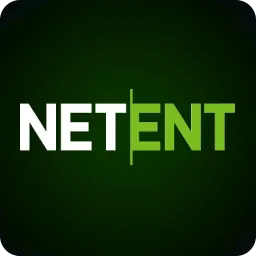 โลโก้ NetEnt โลโก้ตัวอักษร NETENT สีขาวเขียว