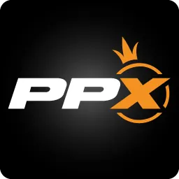 โลโก้ PPX โลโก้ตัวอักษร PPX สีขาวและส้ม