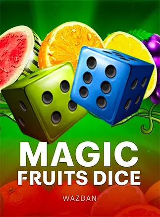 ปกเกม Magic Fruits Dice เกมเด่นที่หยิบมาแนะนำ ปกเกมลูกเต๋าสีฟ้าและผลไม้